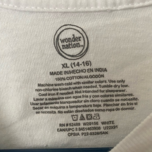 Bundle of 3 Wonder Nation extra large (size 14/16) plain white crewneck shirts. - Picture 2 of 4